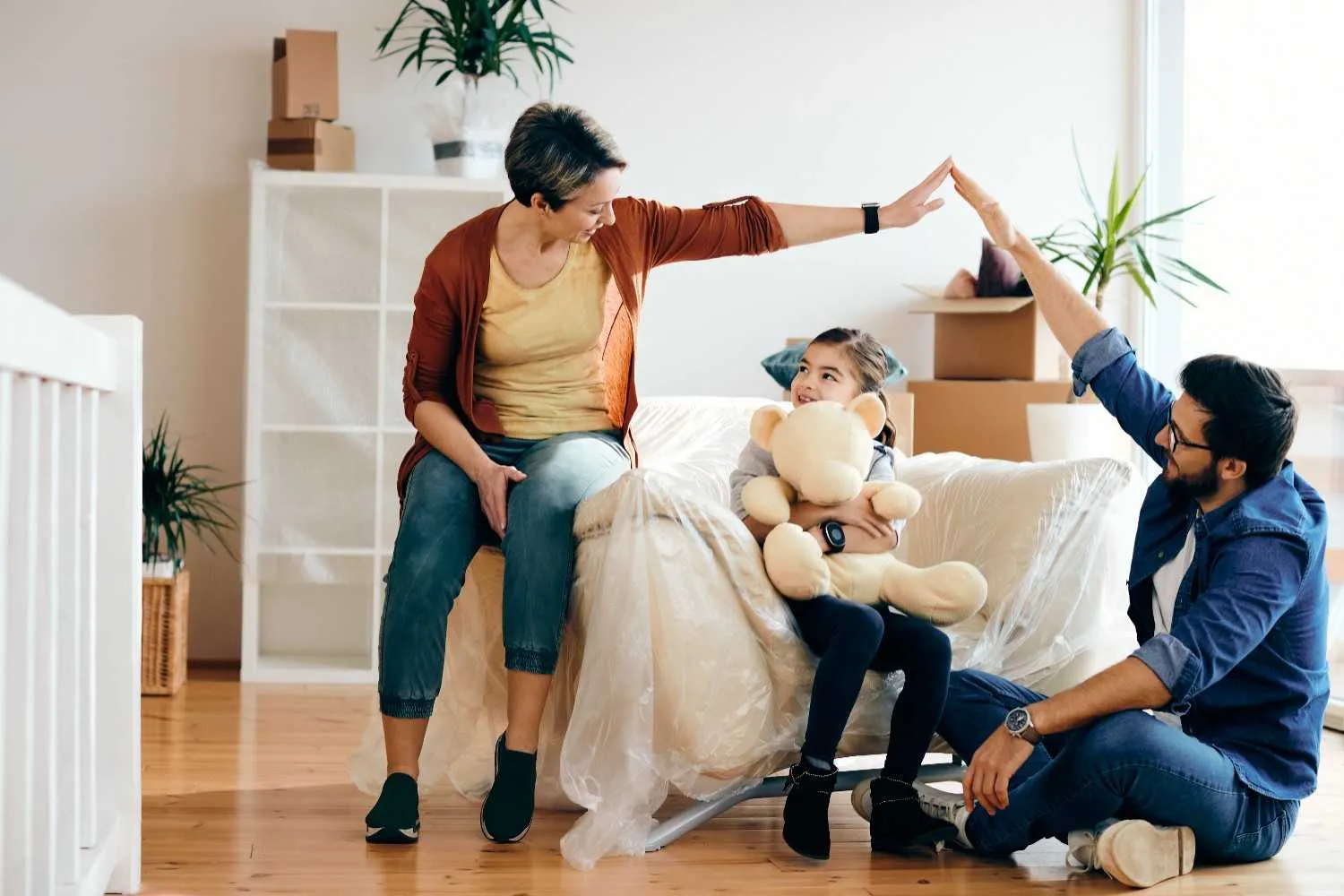 Happy family enjoying time together at home